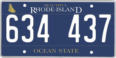RI license plate 634437