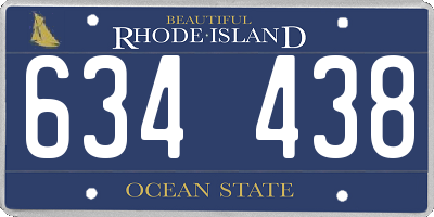 RI license plate 634438