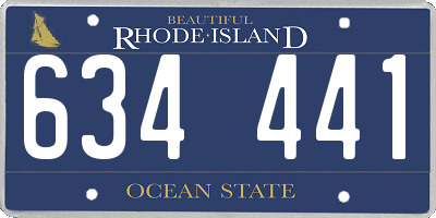 RI license plate 634441