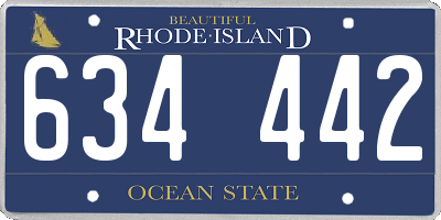 RI license plate 634442