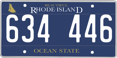 RI license plate 634446
