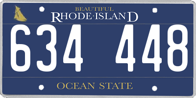 RI license plate 634448