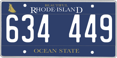 RI license plate 634449