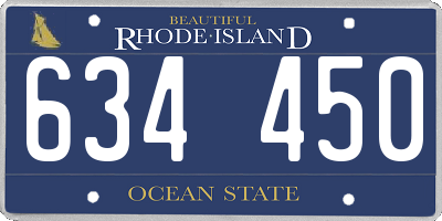 RI license plate 634450
