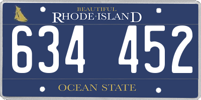 RI license plate 634452