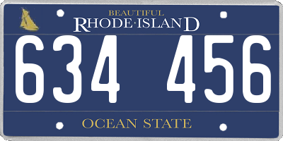 RI license plate 634456