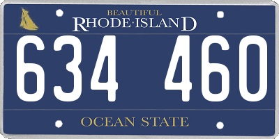 RI license plate 634460