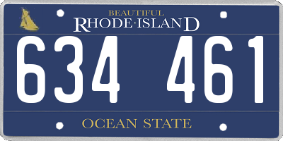 RI license plate 634461