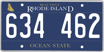 RI license plate 634462