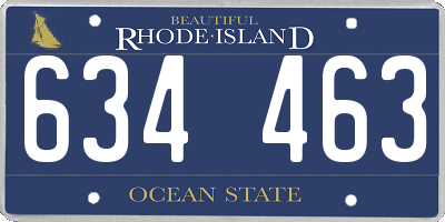 RI license plate 634463