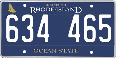 RI license plate 634465
