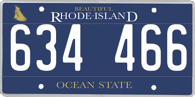 RI license plate 634466