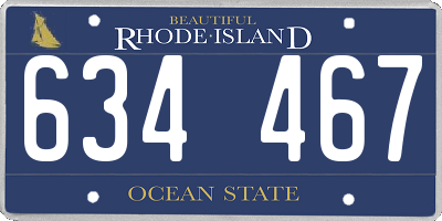 RI license plate 634467