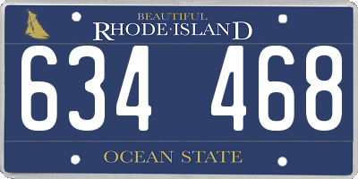 RI license plate 634468