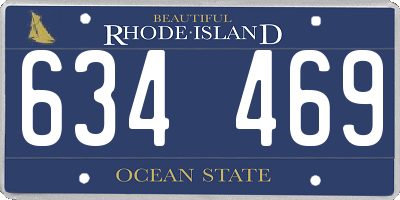 RI license plate 634469