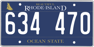 RI license plate 634470