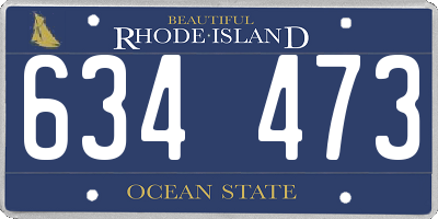 RI license plate 634473
