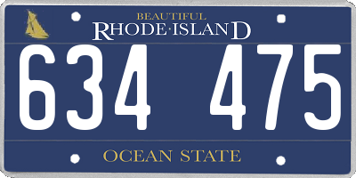 RI license plate 634475