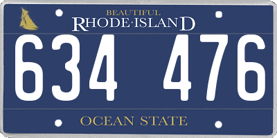 RI license plate 634476