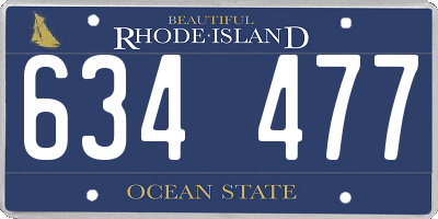 RI license plate 634477