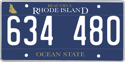 RI license plate 634480