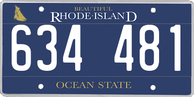 RI license plate 634481