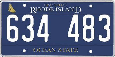 RI license plate 634483