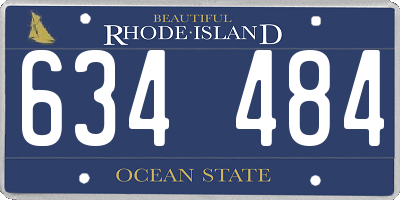 RI license plate 634484