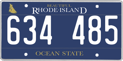 RI license plate 634485