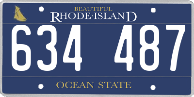 RI license plate 634487