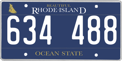 RI license plate 634488