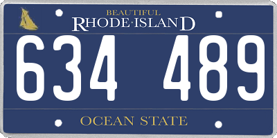 RI license plate 634489
