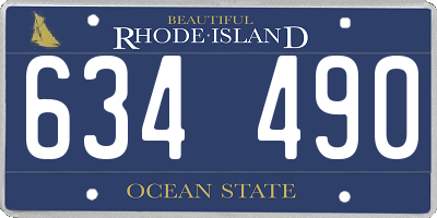 RI license plate 634490
