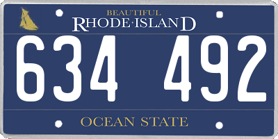 RI license plate 634492
