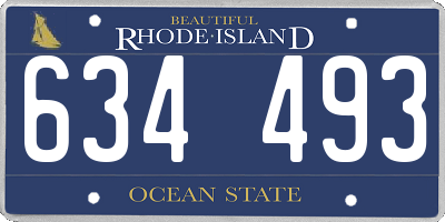 RI license plate 634493