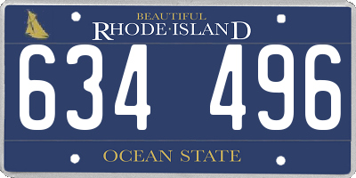 RI license plate 634496