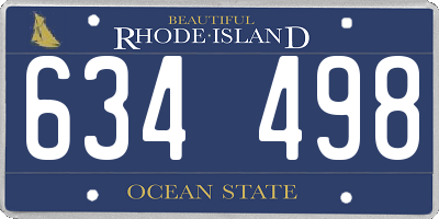 RI license plate 634498