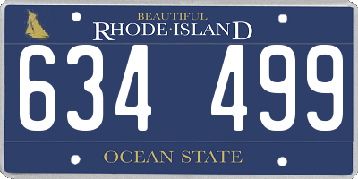 RI license plate 634499