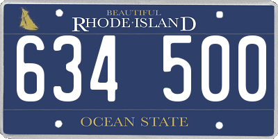 RI license plate 634500