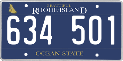 RI license plate 634501
