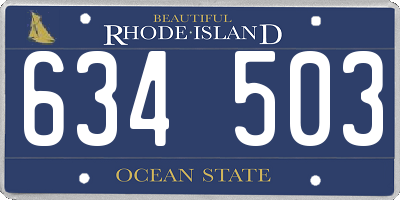 RI license plate 634503
