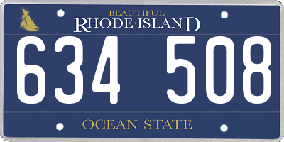 RI license plate 634508