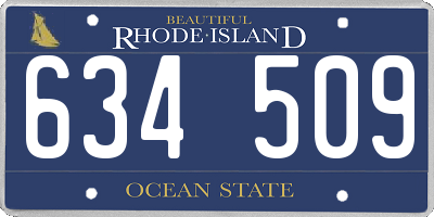 RI license plate 634509