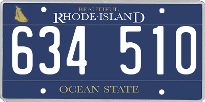 RI license plate 634510