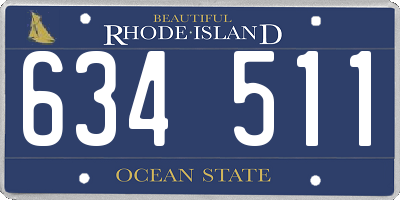RI license plate 634511