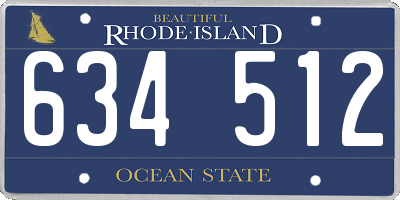 RI license plate 634512