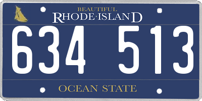 RI license plate 634513