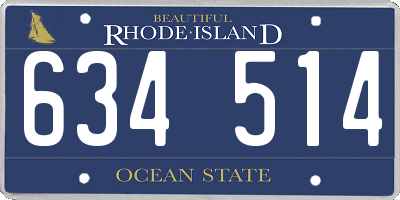 RI license plate 634514