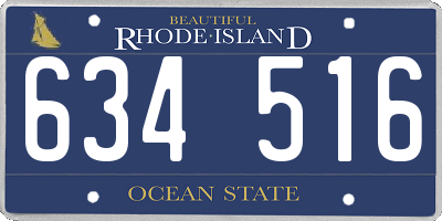 RI license plate 634516