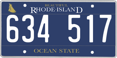 RI license plate 634517
